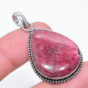 Rhodonite Pear Shape Gemstone Pendant Handmade Unique Gift Jewelry 2" FP 2288 - Picture 1 of 7