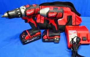 Milwaukee 2606-20 M18 Compact 1/2" Drill Driver  & 2656-20 1/4" Impact Drive - Picture 1 of 2
