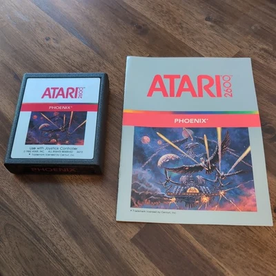 Phoenix (Atari 2600, 1982) Silver Label Cartridge with Manual Tested - Image 1 of 4
