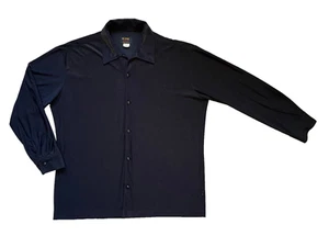 Vintage Goth 90s BC Ethic Smooth Custom Fit Black Long Sleeve Button Up - Picture 1 of 8