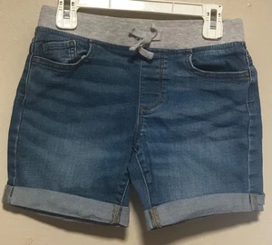 Wonder Nation Mädchen Jeansshorts grau elastischer Bund zum Binden Größe 10 - Bild 1 von 3