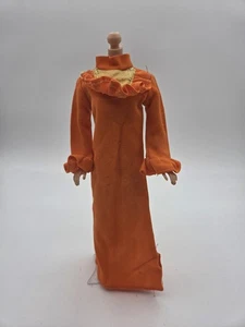 Vintage BARBIE clone orange Full Length dress? Yellow Top Nightgown? Tlc - Picture 1 of 22