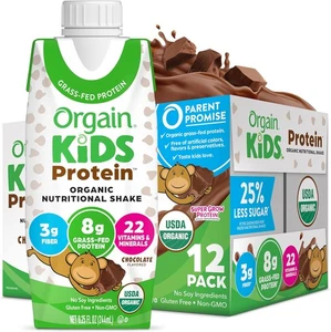 Batido nutricional de proteínas Orgain Organic Kids, 8,25 fl oz (paquete de 12)  - Imagen 1 de 6