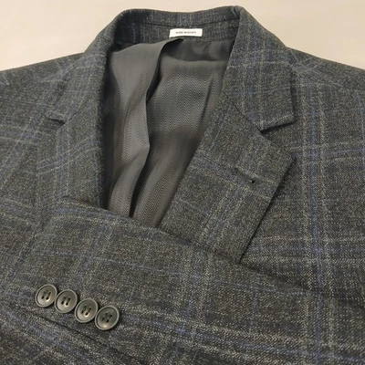 Chaqueta Blazer Joseph Abboud Heritage 56R Para Hombre Lana a Cuadros 27x32 Gris Azul Acento  Foto 1 de 4