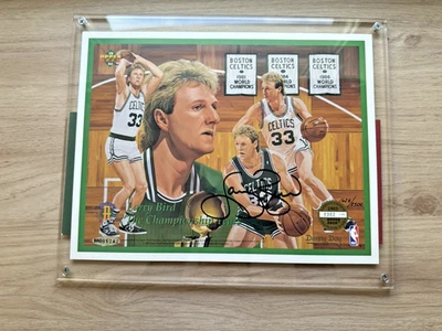 1993 UDA Larry Bird Signed Auto Oversized Championship Years 1628/2500 Celtics - Image 1 of 4