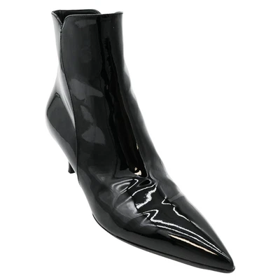 GIANVITO ROSSI | Черные лакированные ботильоны для котят размер 37 - Изображение 1 из 4