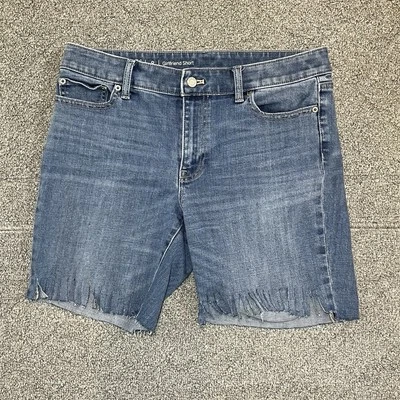 Talbots Girlfriend Denim Cut Off Shorts Womens Size 8 Blue Mid Rise - Image 1 of 4