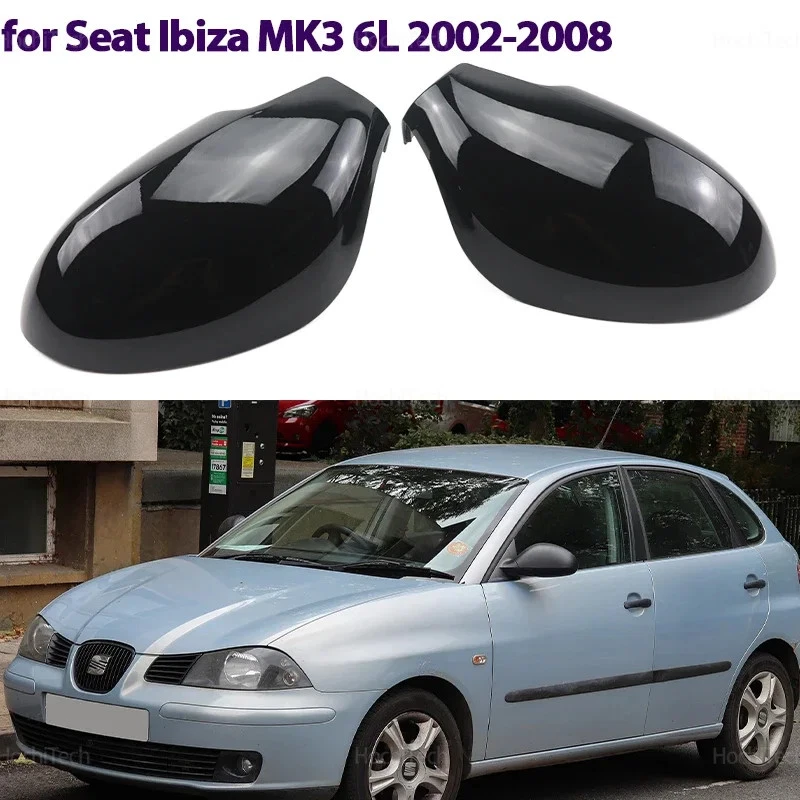 For Seat Ibiza MK3 6L 2002-2008 Carbon Fiber Car Door Wing Side Mirror Cover New Foto 1 de 4