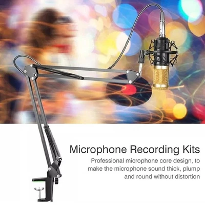BM800 Condenser Microphone Studio Recording Kits With Stand For V8 Sound Card - Image 1 of 4