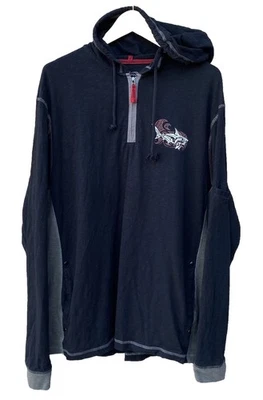 Crazy Shirts Shark Motif Hawaiian 1/4 Zip Lightweight Hoodie Black Men’s XL - Image 1 of 4
