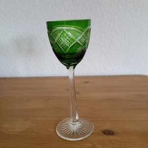 Weinglas Überfang dunkelgrünes Glas Höhe ca. 20,5cm - Bild 1 von 4