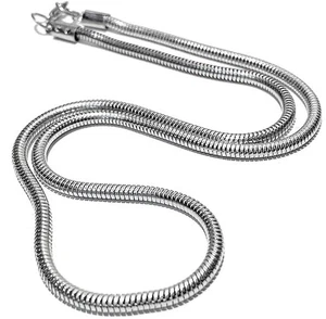 Necklace Snake Stainless Steel Jersey Snake 4mm Man Woman 50Cm Non Allergenic - Picture 1 of 3