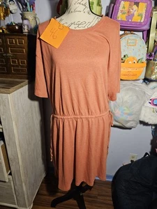 Old Navy T Shirt Dress Orange Size Xlarge Adjustable Waist - Picture 1 of 8