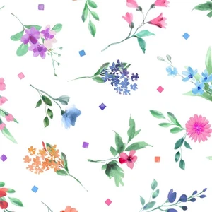Maywood Studios BLOOM BRIGHT White Multicolor Quilting Home Decor Fabric by the - Picture 1 of 3