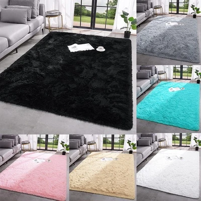 Fluffy Rug Ultra Soft Shaggy Carpet For Bedroom Living Room Big Area Rugs New * - Image 1 of 4