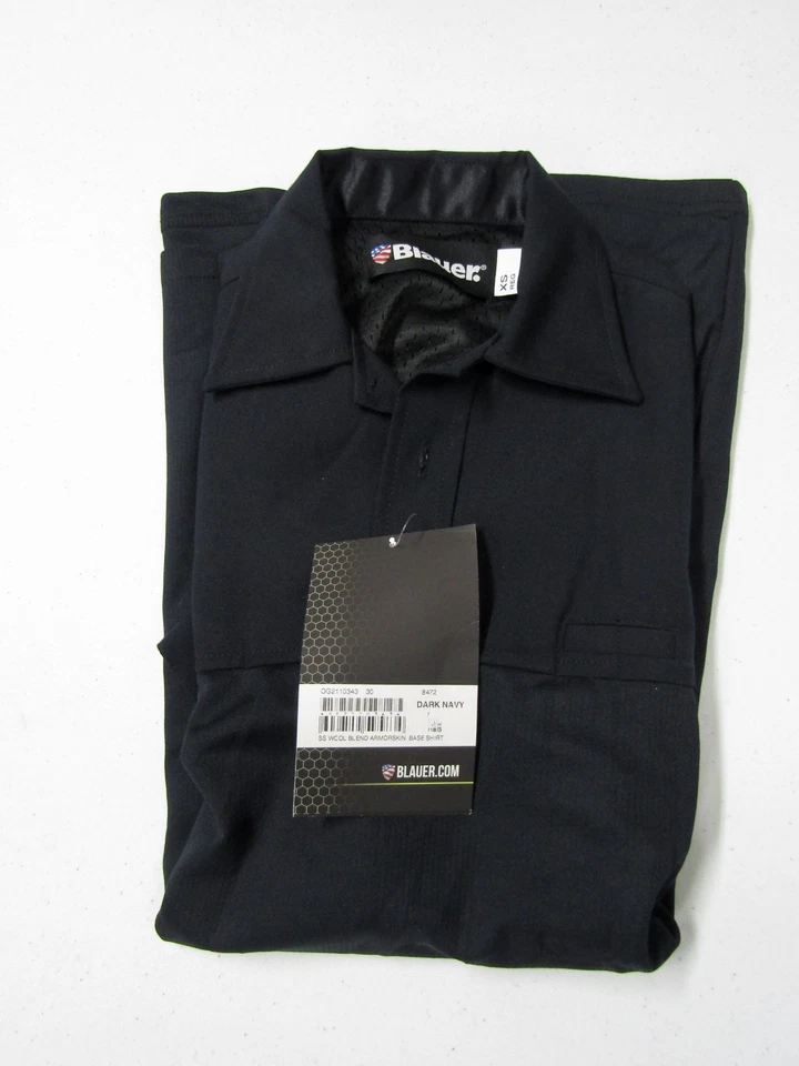 Camisa Base Blauer 8472 Manga Corta Mezcla Lana Armorskin - 4XL - Azul Marino Oscuro - NUEVA Foto 1 de 4