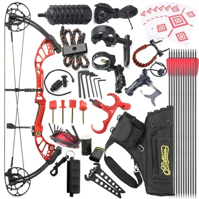 40-75lbs Compound Bow CNC 350fps Archery Adult Hunting Arrow Shooting RH LH - Image 1 of 4