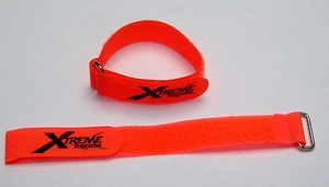 XTREME RACING 1"X12" ORANGE BATTERY STRAPS (2) XTR2200 LIPO 1/8 HELICOPTER BUGGY - Foto 1 di 1