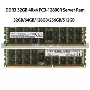 32GB/64GB/128/256/512G 4Rx4 PC3-12800R DDR3-1600MHZ 1.5V ECC REG Server Speicher - Bild 1 von 11