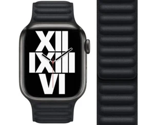 ORYGINALNY OFICJALNY APPLE WATCH S/M 38MM 40MM 41MM 42MM SKÓRZANY PASEK ŁĄCZĄCY MIDNIGHT - Zdjęcie 1 z 1
