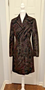 Vintage Votre Nom Collection Shimmery Brown Velvet Brocade Evening Coat Size 2 - Picture 1 of 17