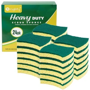 24 Count Cellulose Scrub Sponge Dual Sided Multipurpose Kitchen Sponge - Picture 1 of 6