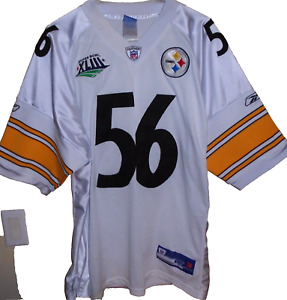Reebok Pittsburgh Steelers Lamar Woodley Stitched Super Bowl 43 Jersey Size 52