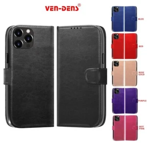 FLIP LEATHER CASE COVER FOR APPLE IPHONE 15 14 13 12 5 SE 6 7 8 XS XR 11 Pro Max - Picture 1 of 1
