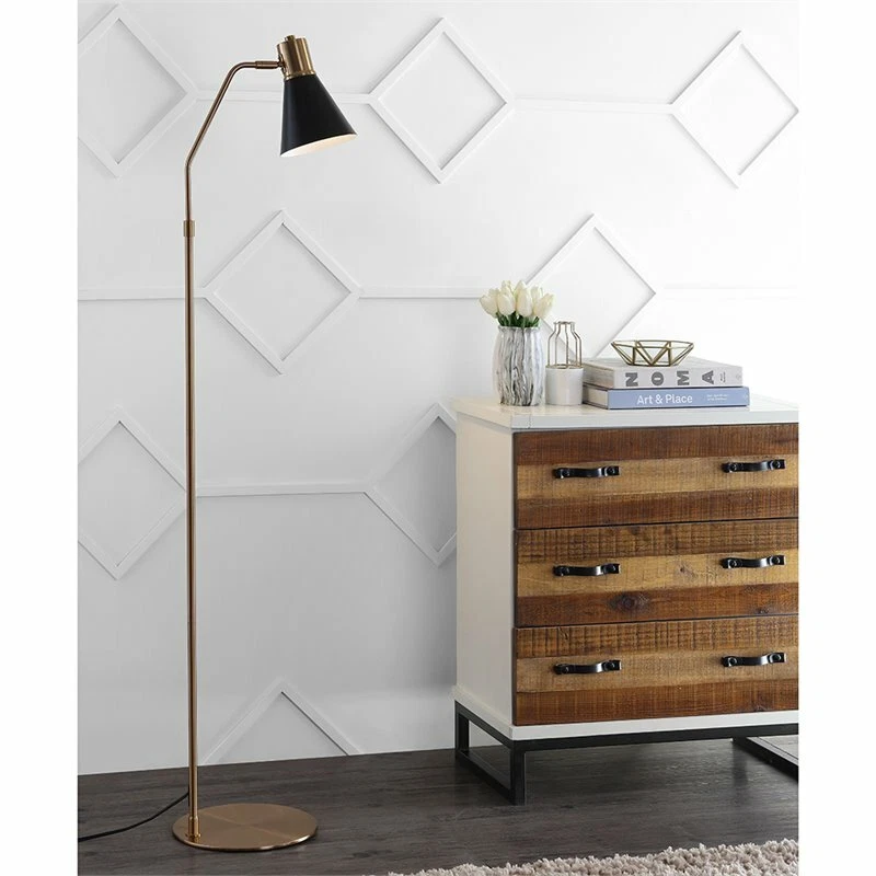 Safavieh Lighting 60-inch Grania Gold/ Black LED Floor Lamp Brass Gold Black 15