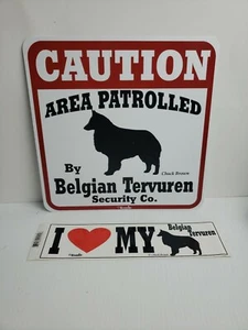Belgian Tervuren Caution Dog Sign and Sticker - Picture 1 of 12