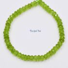 5.2mm Gem Grade Apple Green Burmese Peridot Faceted Rondelle Beads 6.5" Strand