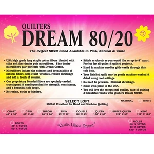 Quilters Dream Queen Natural 80/20 Blend Select Quilt Batting 93" x 108" - Picture 1 of 1