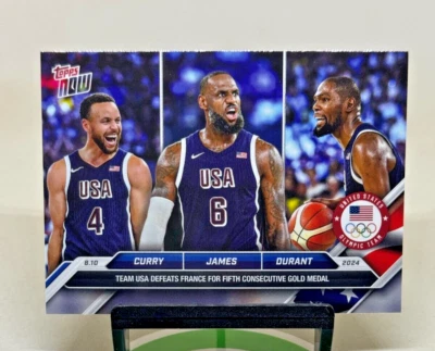 2024 Topps Now Juegos Olímpicos 26 Steph Curry LeBron James Kevin Durant Equipo EE. UU. Foto 1 de 4