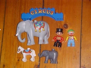 MIXED DUPLO CIRCUS PIECES RING MASTER CLOWN ELEPHANT HORSE #5 - Picture 1 of 2