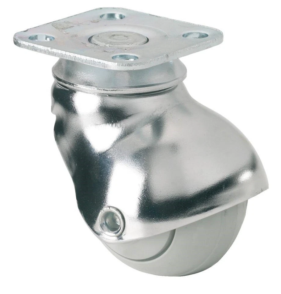 DÖRNER + HELMER GMBH Sesselrolle 40 mm verchromt Gummi-Rad Möbelrolle Laufrolle Sofarolle Lenkrolle