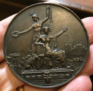 Milano 1874  A GLORIOSA MEMORIA medaglia Commemorativa per le 5 Giornate 1848 - Picture 1 of 2