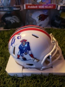 Rob Gronkowski Signed New England Patriots Speed Throwback '90-'92 Mini Helmet - Picture 1 of 3