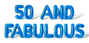 50 AND FABULOUS Letter Balloon Banner - DIY 50th Birthday Party Decorations - Picture 1 of 55