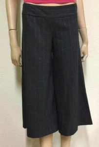 DANCE IN PARIS Womens Gray Stripe Flared Crop Leg Capri, Dress Pants SZ Med NWOT - Picture 1 of 2