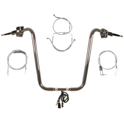 1 1/4" Chrome 20" Ape Hanger Handlebar Kit 1996-2006 Harley Road King No Cruise - Image 1 of 4