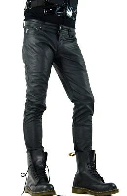 TRIPP NYC GOTHIC PUNK EMO VEGI LEATHER PVC GOTH SKINNY PANTS JEANS BIKER VX7281M - Image 1 of 4