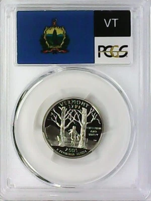 2001-S 25C State Quarter Vermont PCGS PR69 DCAM CLAD 22sht0613 - Image 1 of 4