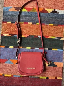 MICHAEL KORS Authentic Red Flap Crossbody Bag - Picture 1 of 7