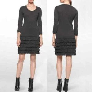 Calvin Klein Cha Fransen Pullover Kleid Damen Größe M grau Büro Sirene NEU - Bild 1 von 8