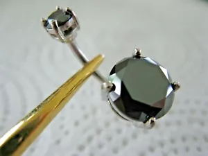 4.90ctw REAL NATURAL DOUBLE BLACK DIAMOND BELLY RING,CERT,2 DIA,FREE DIA TESTER - Picture 1 of 12