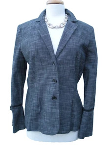 $228 DAVID PAUL Black White Striped Jacket Flutter Coat Ribbon Fairy Lace Bow 10 - Picture 1 of 4