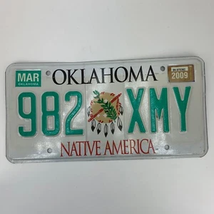 Oklahoma License Plate 982 XMY Expired 2009 09  Native America  OK Car Truck Tag - Picture 1 of 2