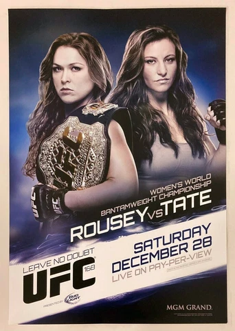Rare Official UFC 168 Limited Edition Poster, Ronda Rousey, Miesha Tate, 27x39 Cover