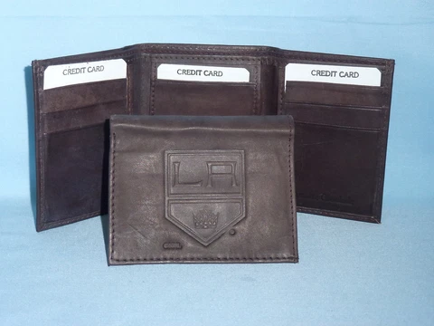 LOS ANGELES KINGS    Leather TriFold Wallet    NEW    dkbr 3  m1 Cover