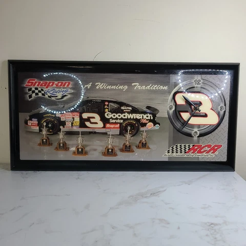 DALE EARNHARDT RACING Lane CLOCK SIGN SNAP-ON TOOLS Working  22.5x11" Cover